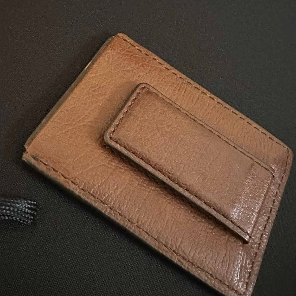 Fossil Brown Leather Card Holder/Money clip